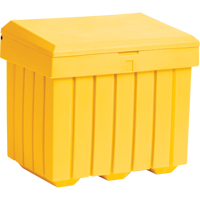 Economy Salt Sand Storage Container, 32" x 23" x 27-1/2", 10 cu. Ft., Yellow NJ451 | Southpoint Industrial Supply