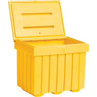 Economy Salt Sand Storage Container, 32" x 23" x 27-1/2", 10 cu. Ft., Yellow NJ451 | Southpoint Industrial Supply