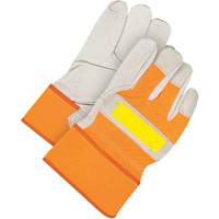 Gants d'ajusteur classiques haute visibilit&eacute;, Taille unique, Paume en Cuir fleur de vache, Doublure en Molleton Southpoint Industrial Supply