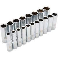 Metric Socket Set, 19 Pcs, 1/2" Drive Size, Deep Southpoint Industrial Supply