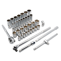 SAE Socket Set, 38 Pcs, 1/2" Drive Size, Deep Southpoint Industrial Supply