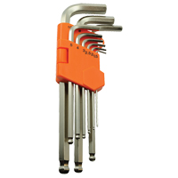 Ball End Hex Key Set, 9 Pcs., Metric Southpoint Industrial Supply