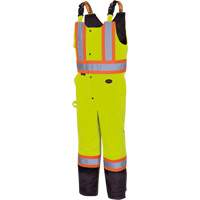 5041BB Pantalon &agrave; bretelles matelass&eacute; imperm&eacute;able, Polyester, Grand, Jaune lime haute visibilit&eacute; Southpoint Industrial Supply