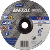 Depressed Centre Metal Grinding Wheels, 7" x 1/4", 7/8" Arbor, Aluminum Oxide, Type 27 Southpoint Industrial Supply