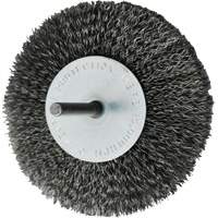 Brosses mont&eacute;es &agrave; fils cr&ecirc;p&eacute;s circulaires, 4", Fils 0,008", Tige 1/4" Southpoint Industrial Supply