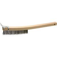 Brosse de nettoyage avec racloir, Acier, 3 x 19 rangs de fils, Longueur 13" Southpoint Industrial Supply