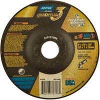 Quantum3 Grinding Wheel, 5" x 1/4", 7/8" Arbor, Ceramic, Type 27 Southpoint Industrial Supply