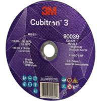 Meule &agrave; tronçonner Cubitron 3, 7" x 0,09", Arbre de 7/8", Type T27, C&eacute;ramique, 8500 Tr/min Southpoint Industrial Supply