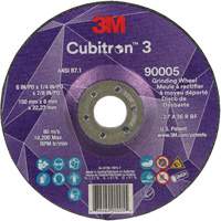Cubitron 3 Depressed Centre Grinding Wheel, 6" x 1/4", 7/8" Arbor, Ceramic, Type T27 Southpoint Industrial Supply