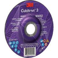 Cubitron 3 Cut-Off Wheel, 5" x 0.04", 7/8" Arbor, Type 27, Ceramic, 60 RPM Southpoint Industrial Supply