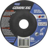 Gemini XXL Grinding Wheel, 4-1/2" x 1/4", 7/8" Arbor, Aluminum Oxide, Type 27 Southpoint Industrial Supply