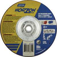 NorZon Plus SGZ  Grinding & Cutting Wheel, 7" x 1/8", 5/8"-11 Arbor, Type 27, Ceramic Alumina Southpoint Industrial Supply