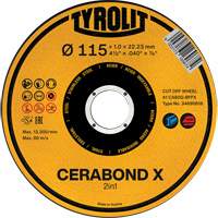 CA60Q-BFPX CERABOND X Cut-Off Wheel, 4-1/2" x 0.039", 7/8" Arbor, Type 1 Southpoint Industrial Supply