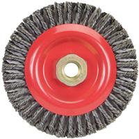 Brosse &agrave; fils nou&eacute;s pour cordons de soudure pour meuleuse angulaire, Dia. 5", Fils 0,02", Arbre 5/8"-11, Acier Southpoint Industrial Supply