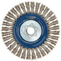 Brosse &agrave; fils nou&eacute;s pour cordons de soudure pour meuleuse angulaire, Dia. 5", Fils 0,02", Arbre 5/8"-11, Acier inoxydable Southpoint Industrial Supply