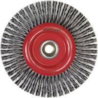 Brosse &agrave; fils nou&eacute;s pour cordons de soudure pour meuleuse angulaire, Dia. 6", Fils 0,02", Arbre 5/8"-11, Acier Southpoint Industrial Supply