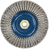 Brosse &agrave; fils nou&eacute;s pour cordons de soudure pour meuleuse angulaire, Dia. 6", Fils 0,02", Arbre 5/8"-11, Acier inoxydable Southpoint Industrial Supply