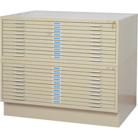 Classeurs en acier pour plans, 10 Tiroirs, 46-3/8" la x 35-3/8" p x 16-1/2" h Southpoint Industrial Supply