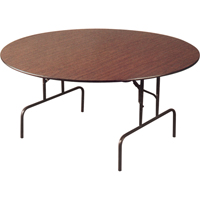 Folding Table, Round, 60" L x 60" W, Laminate, Brown OA304 | Southpoint Industrial Supply