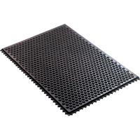 Conductive Anti-Fatigue Rubber Mat Interlocking Room System, Rubber, 2' W x 3' L, 1/2" Thick, Black Southpoint Industrial Supply