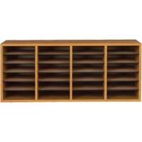 Adjustable Compartment Literature Organizer, Stationary, 24 Slots, Wood, 39-1/4" W x 11-3/4" D x 16-1/4" H OE208 | Southpoint Industrial Supply