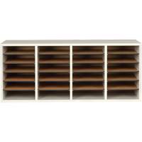 Adjustable Compartment Literature Organizer, Stationary, 24 Slots, Wood, 39-1/4" W x 11-3/4" D x 16-1/4" H OE705 | Southpoint Industrial Supply