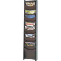 Solid Display Rack, Wall Mount, 12 Slots, Steel, 11" W x 3/4" D x 48" H OJ908 | Southpoint Industrial Supply