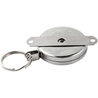 Self Retracting Key Chains, Chrome, 48" Cable, Mounting Bracket Attachment ON544 | Southpoint Industrial Supply