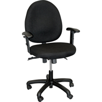 900 Series Mid-Back Ergonomic Steno Chair, Drafting, Adjustable, 22", Fabric Seat, Black ON565 | Southpoint Industrial Supply
