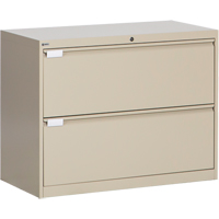 Lateral Filing Cabinet, Steel, 2 Drawers, 36" W x 18" D x 27-7/8" H, Beige Southpoint Industrial Supply