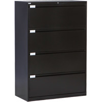 Lateral Filing Cabinet, Steel, 4 Drawers, 36" W x 18" D x 53-3/8" H, Black OP219 | Southpoint Industrial Supply