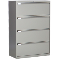 Lateral Filing Cabinet, Steel, 4 Drawers, 36" W x 18" D x 53-3/8" H, Grey OP221 | Southpoint Industrial Supply