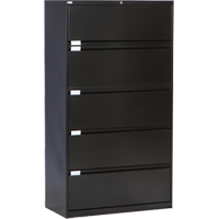 Lateral Filing Cabinet, Steel, 5 Drawers, 36" W x 18" D x 65-1/2" H, Black OP222 | Southpoint Industrial Supply