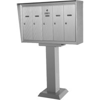 Single Deck Mailboxes, Pedestal -Mounted, 16" x 5-1/2", 3 Doors, Aluminum OP394 | Southpoint Industrial Supply