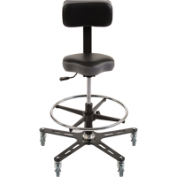 TF150™ Industrial Grade Ergonomic Chair, Mobile, Adjustable, 20-1/2" - 28-1/2", Vinyl Seat, Black/Grey OP502 | Southpoint Industrial Supply