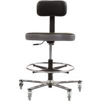 TF 160™ Ergonomic Chair, Mobile, Adjustable, Vinyl Seat, Black/Grey OP504 | Southpoint Industrial Supply
