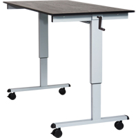 Adjustable Stand-Up Desk, Stand-Alone Desk, 48-1/2" H x 59" W x 29-1/2" D, Black OP531 | Southpoint Industrial Supply