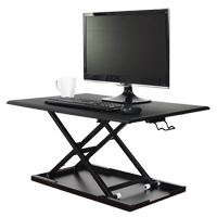 Adjustable Stand-Up Desk, Desktop Unit, 15-3/4" H x 31-1/2" W x 22-1/2" D, Black OP563 | Southpoint Industrial Supply