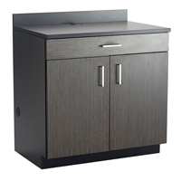 Modular Base Cabinet, Melamine, 39" H x 36" W x 25" D, Asian Night/Black OP747 | Southpoint Industrial Supply