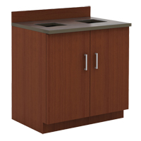 Modular Base Cabinet, Melamine, 39" H x 36" W x 25" D, Mahogany OP754 | Southpoint Industrial Supply