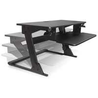 Goya™ Sit-Stand Workstation, Desktop Unit, 21" H x 35-2/5" W x 24" D, Black OP807 | Southpoint Industrial Supply