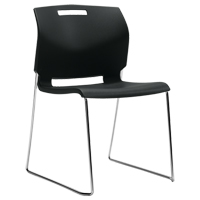 Chair, Plastic, 32-1/2" High, 300 lbs. Capacity, Black Southpoint Industrial Supply