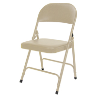 Vinyl Padded Folding Chair, Steel, Beige, 300 lbs. Weight Capacity Southpoint Industrial Supply