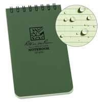 Pocket Top-Spiral Notebook, Soft Cover, Green, 100 Pages, 3" W x 5" L Southpoint Industrial Supply