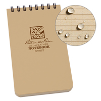 Pocket Top-Spiral Notebook, Soft Cover, Tan, 100 Pages, 3" W x 5" L Southpoint Industrial Supply