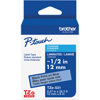Laminated Tape for P-Touch&reg;, 12 mm x 8 m, Black on Blue Southpoint Industrial Supply