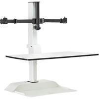 Soar™ Sit/Stand Electric Desk with Dual Monitor Arm, Desktop Unit, 37-1/4" H x 27-3/4" W x 22" D, White OQ926 | Southpoint Industrial Supply