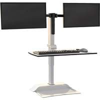 Soar™ Sit/Stand Electric Desk with Dual Monitor Arm, Desktop Unit, 37-1/4" H x 27-3/4" W x 22" D, White OQ926 | Southpoint Industrial Supply