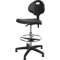 Heavy-Duty Ergonomic Stool, Stationary, Adjustable, 39” - 48”, Polyurethane Seat, Black OR066 | Southpoint Industrial Supply