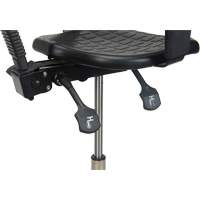 Heavy-Duty Ergonomic Stool with Adjustable Arm Rests & Nylon Stem Casters, Mobile, Adjustable, 39" - 48", Polyurethane Seat, Black OR334 | Southpoint Industrial Supply